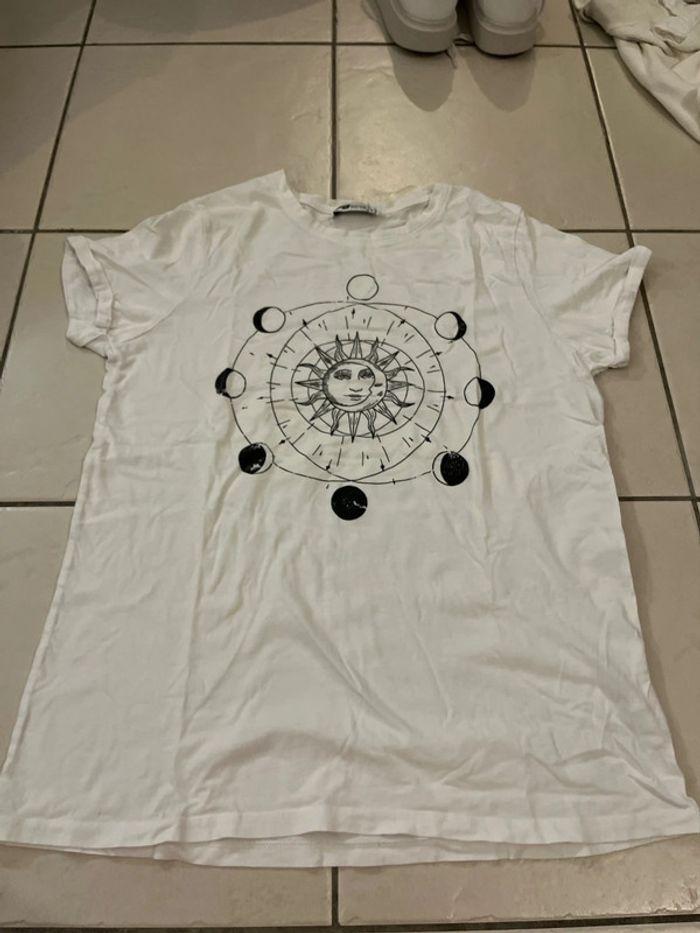 T-shirt blanc Lune - photo numéro 1