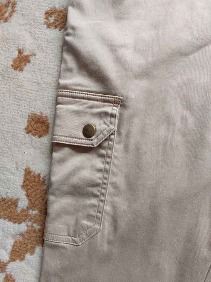 Pantalon cargo femme 7-8 ème beige taille 38 - photo numéro 3