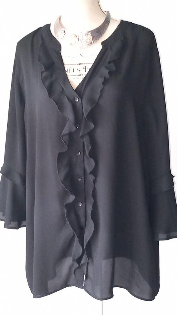 🍒Chemise noire à jabot M&S mode🍒 - photo numéro 1