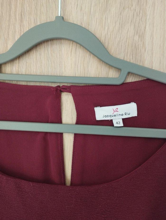 Robe bordeaux manches 3/4 jacqueline Riu - Taille XL 42 - photo numéro 6