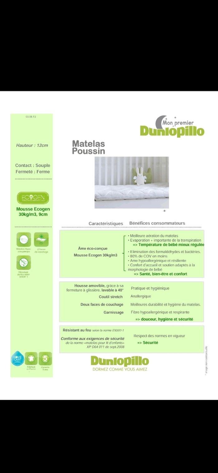 Matelas Dunlopillo Ptit Poussin 70x140 - photo numéro 6