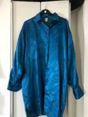 Veste chemise tunique habillée rétro vintage oversize effet satin grande taille 52