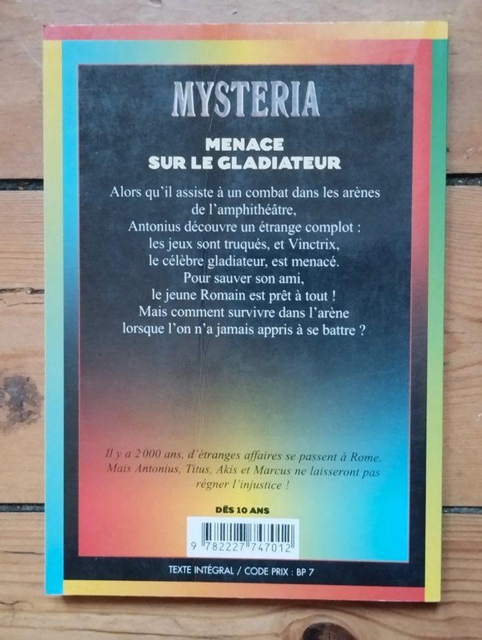 Menace sur le gladiateur Collection Mysteria roman dès 10 ans - photo numéro 2