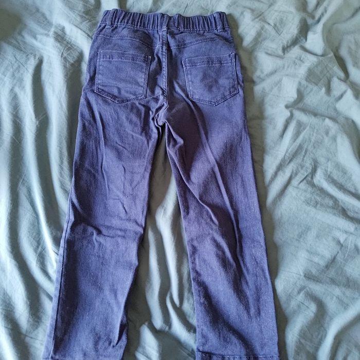 Pantalon bleu toile de coton taille 6 ans - photo numéro 3