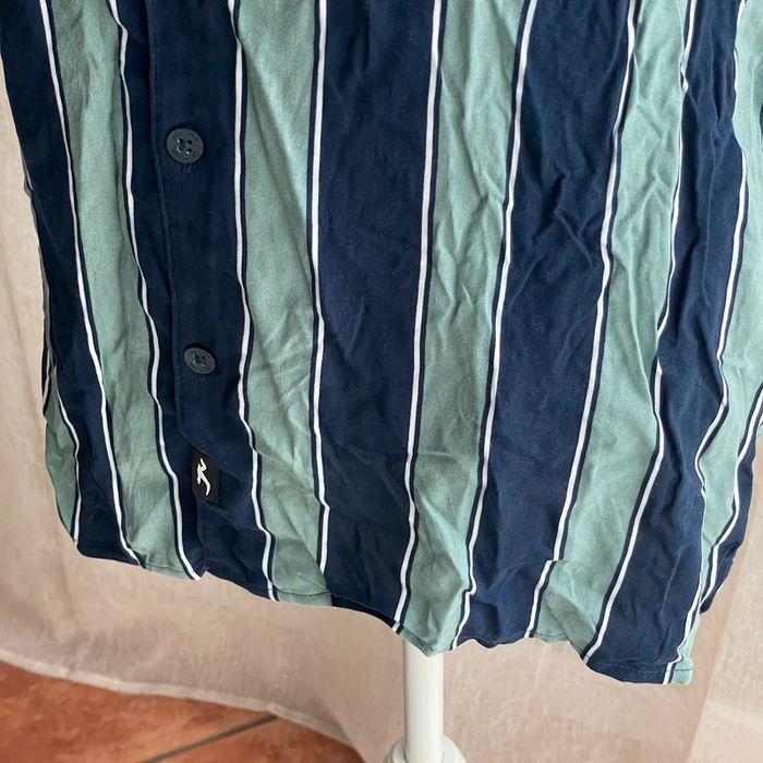 Chemise à rayure bleu et vert gomme neuve Hollister - photo numéro 4