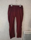 Pantalon en velours côtelé bordeaux