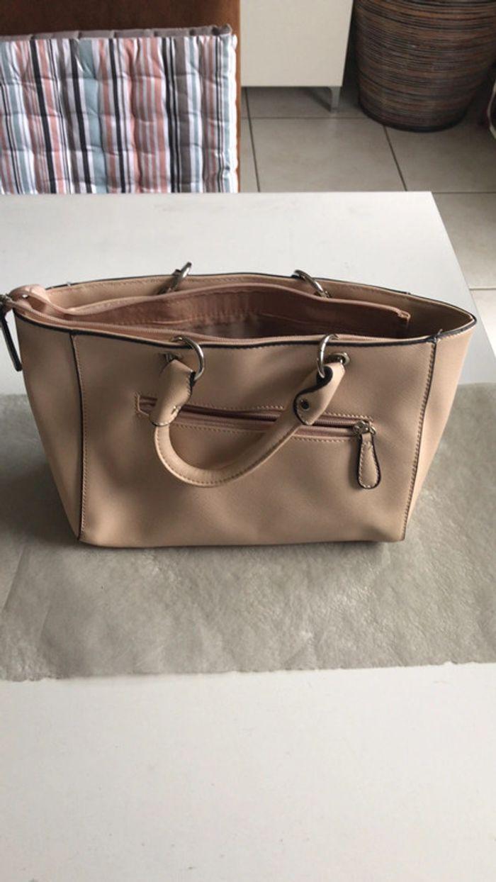 Sac à mains rose poudré / beige - photo numéro 2