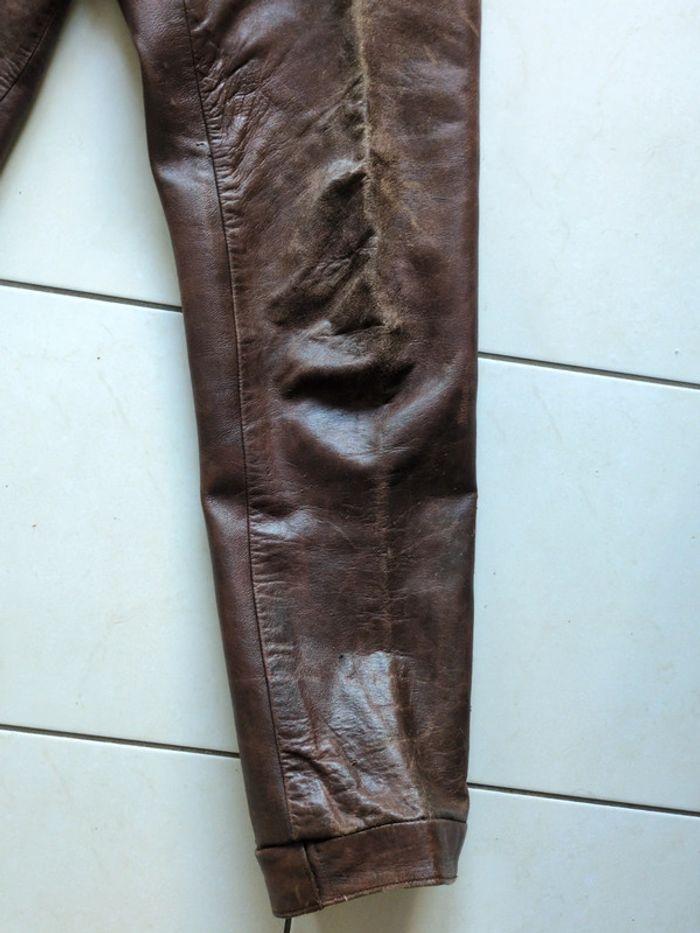 Pièce unique ! Pantalon en cuir fait main 40 - photo numéro 3