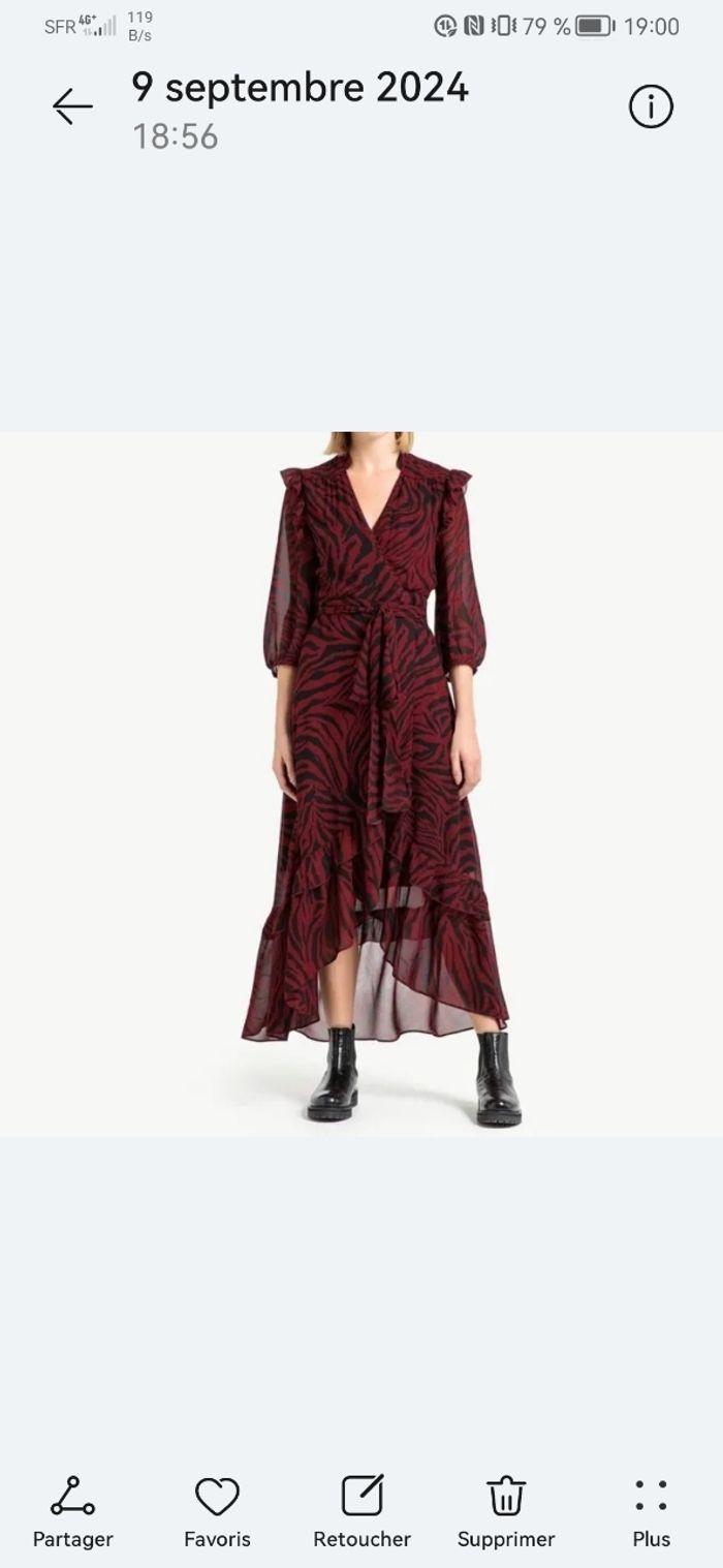 Robe longue Ba&sh taille 1 noire et bordeaux automne hiver - photo numéro 2