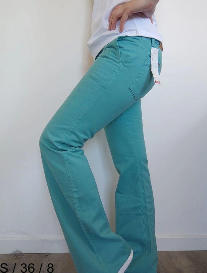 Jean évasé bleu turquoise SMF taille 36 💖 - photo numéro 4