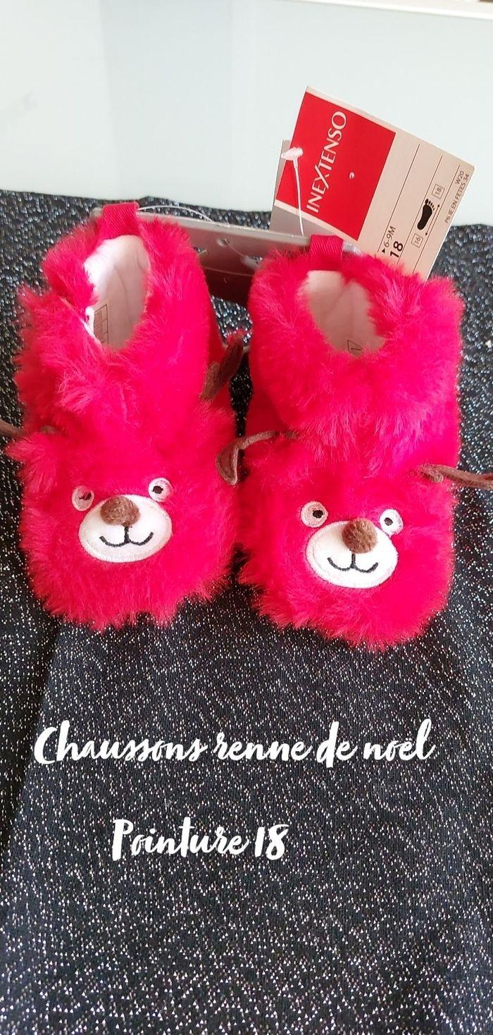 Chaussons renne de Noël pointure 18 neuf - photo numéro 1