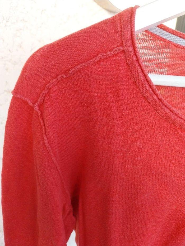 Pull fin rouge corail Celio taille L - photo numéro 4