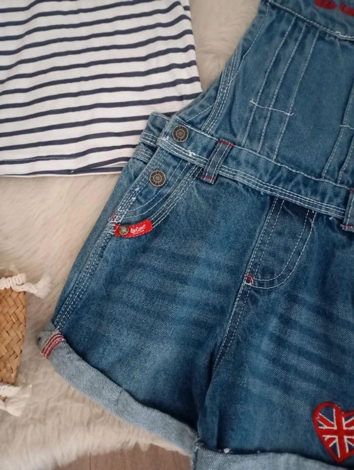 Ensemble fille Lee Cooper 6 ans salopette jean + t-shirt - photo numéro 4