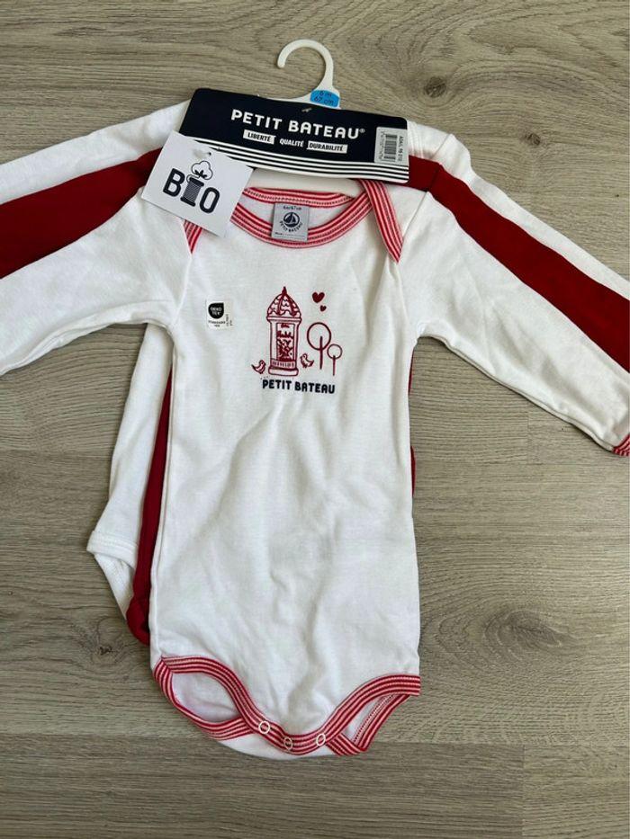 Lot de 3 bodies Petit Bateau 6 mois Neufs - photo numéro 2