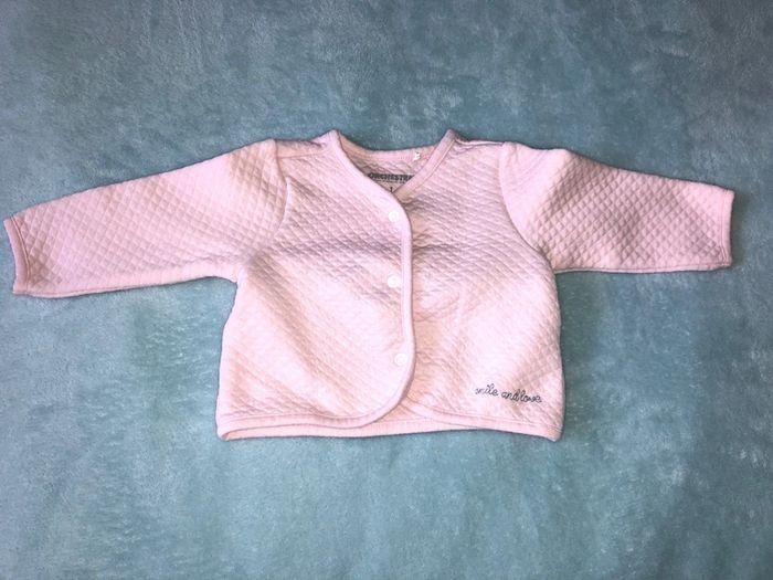 Gilet rose bébé fille