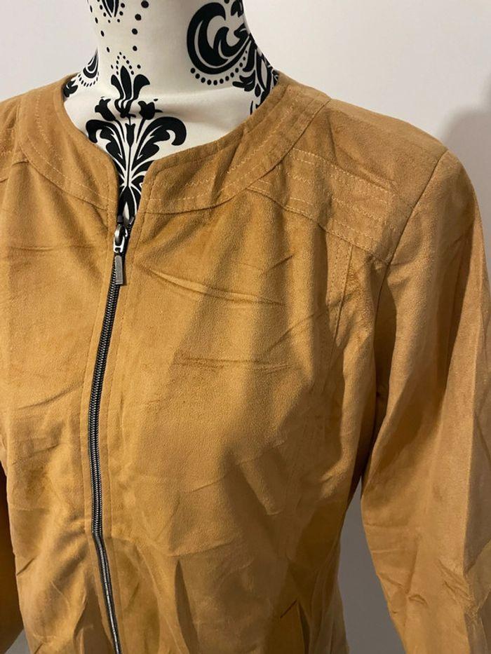 Veste blouson moutarde en daim suédine neuf atlas for women taille 42/44 - photo numéro 3