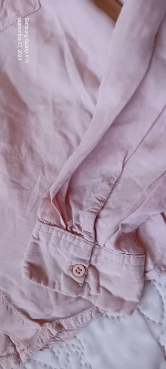 Chemise en viscose boutonnage au dos rose femme xs bershka xs - photo numéro 7