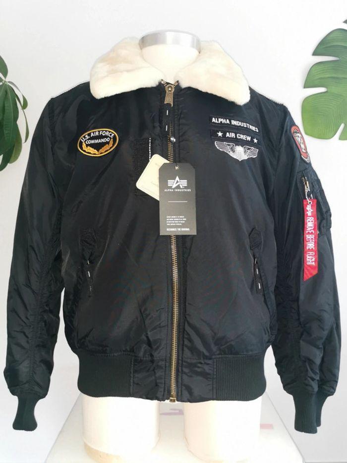 Veste noire blouson aviateur Alpha Industries Injector III Air Force Taille XL - photo numéro 1