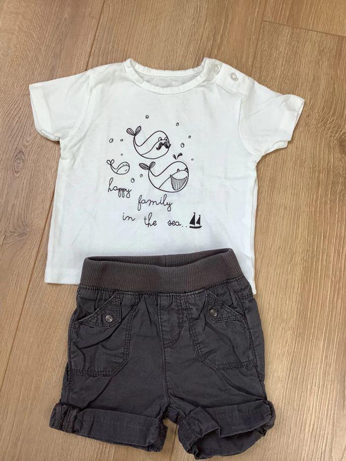 Lot t-shirt short kiabi 3 mois - photo numéro 1