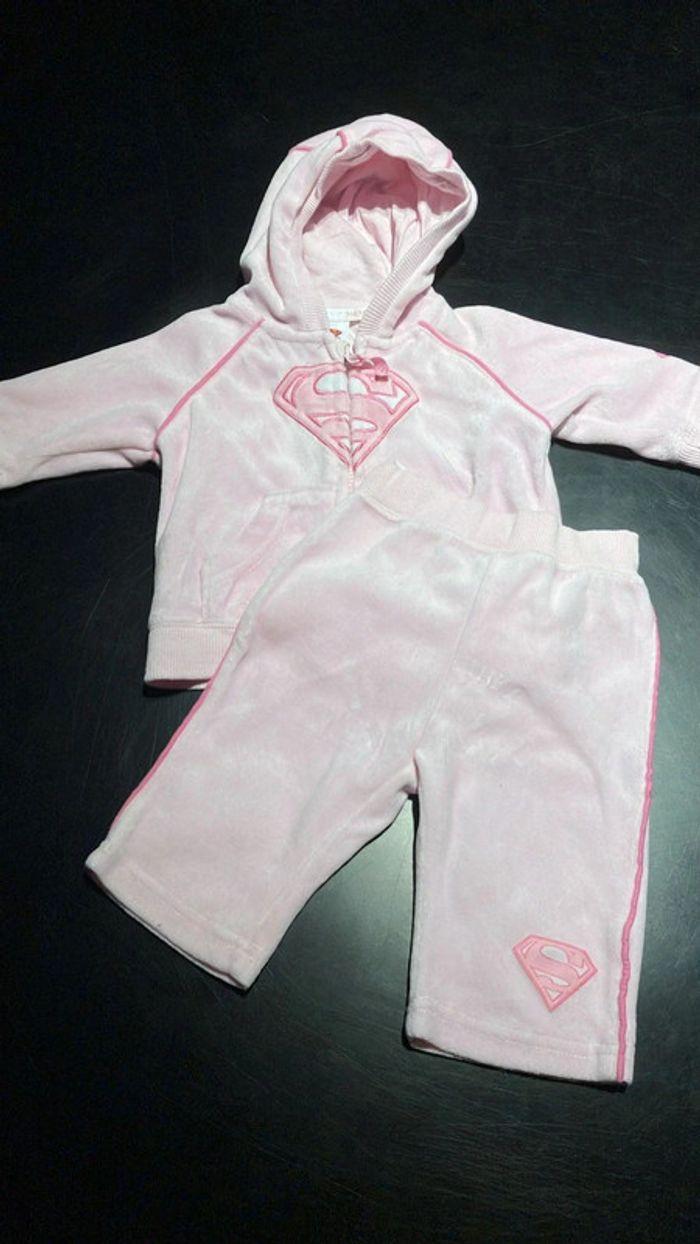 Ensemble jogging rose Superwoman 62 cm - photo numéro 2