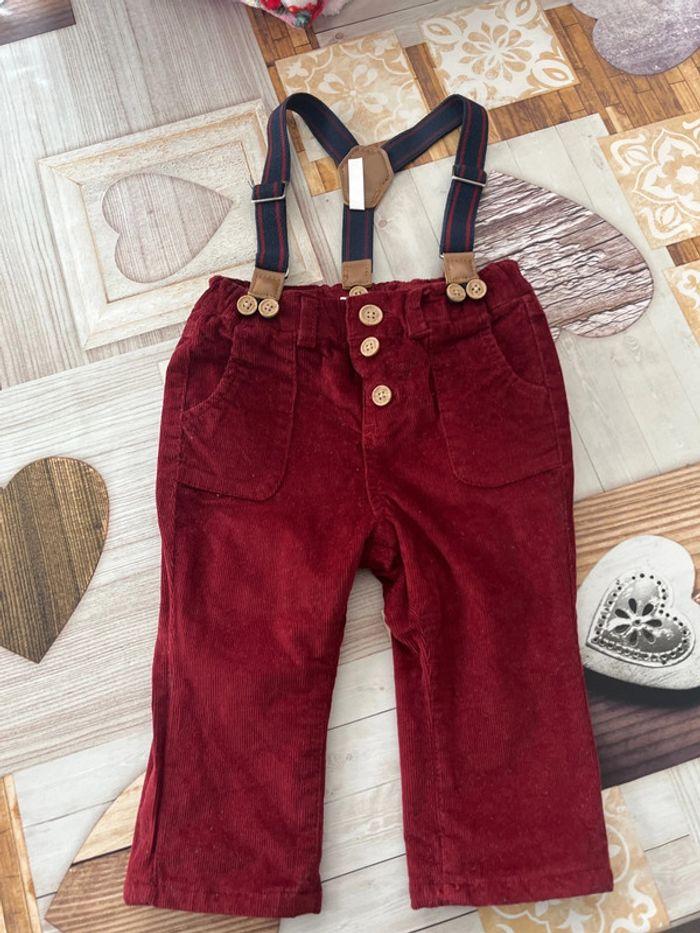 Pantalon velours bordeaux 6 mois - photo numéro 1