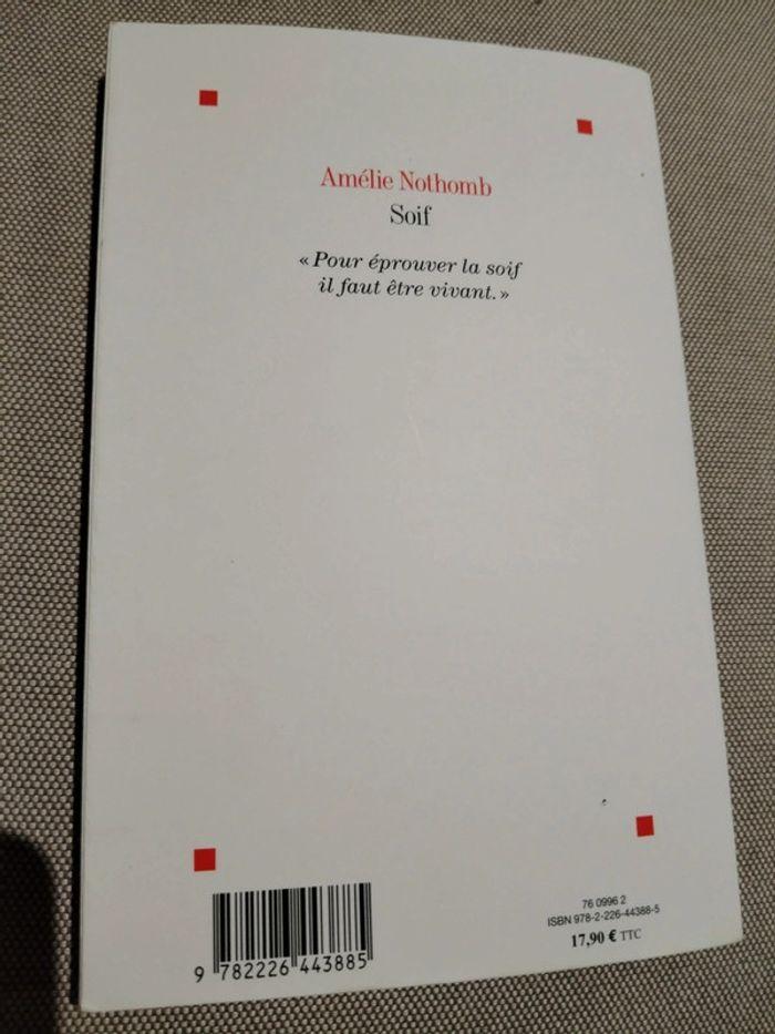 Livre Amélie Nothomb - Soif - photo numéro 2