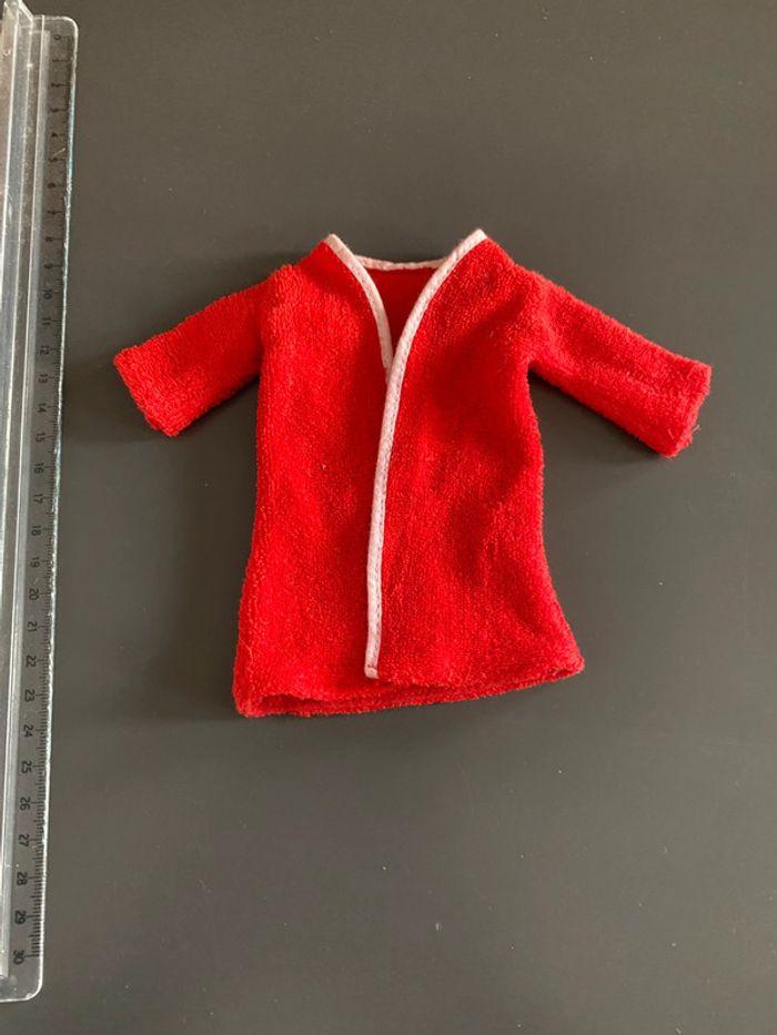 Poupée pedigree sindy 1978 cosy wrap peignoir éponge rouge robe chambre - photo numéro 1