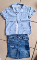 Short jean et chemise