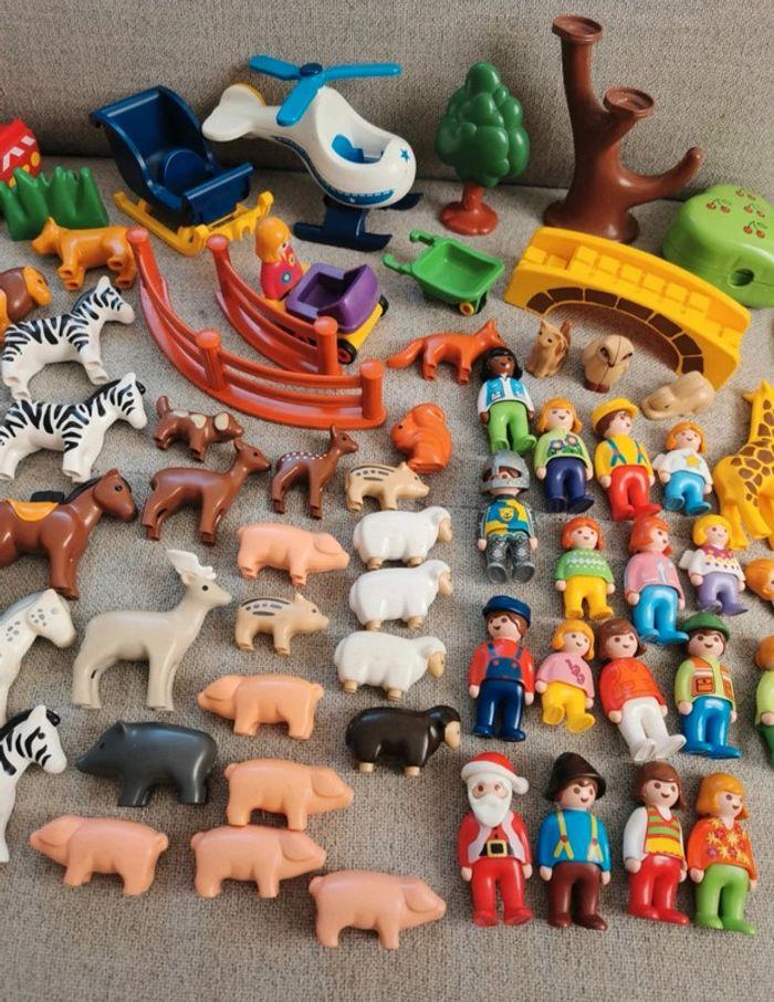 Lot de 84 pièces Playmobil Primo personnages animaux véhicules - photo numéro 3