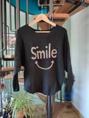 Pull smile noir pailleté doré OFFERT