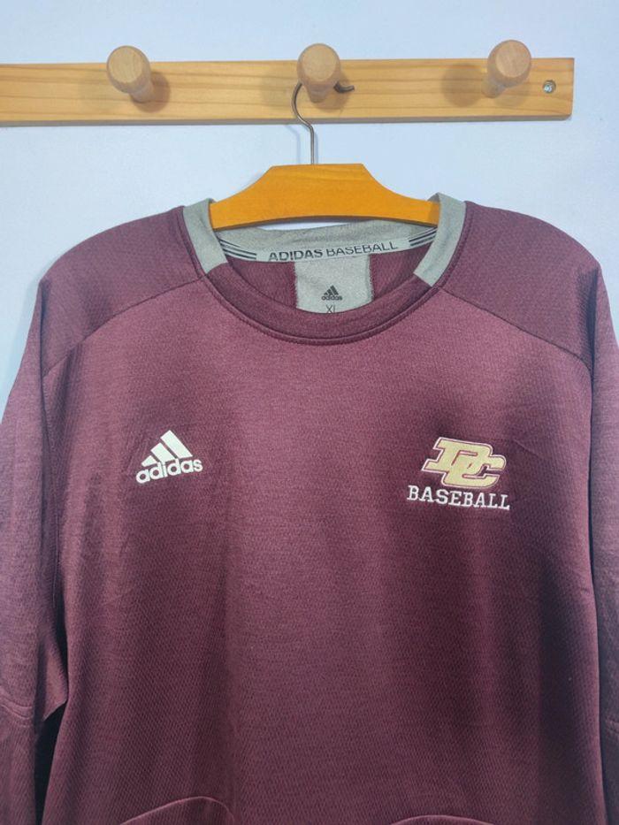 Pull Adidas DC Baseball Vintage Bordeaux Logo Brodé Taille XL Homme - photo numéro 2