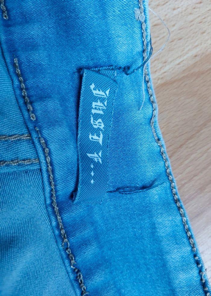 Jeans effet délavé bleu ciel bleu clair - photo numéro 9