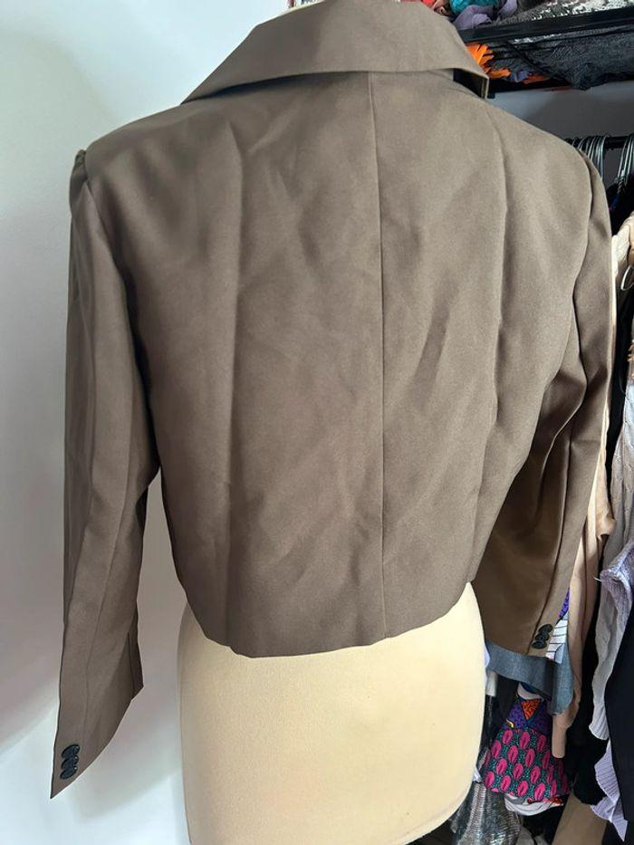 Veste blazer / trench courte marron neuve - photo numéro 5