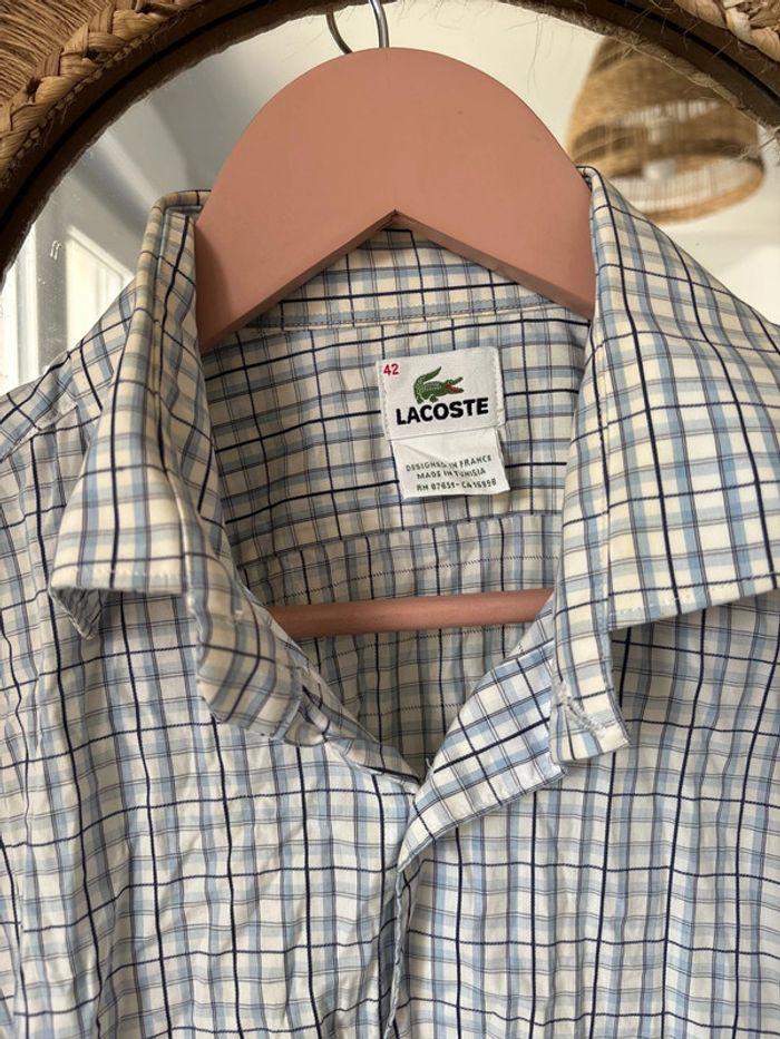 Chemise carreaux bleu Lacoste 42 - photo numéro 4