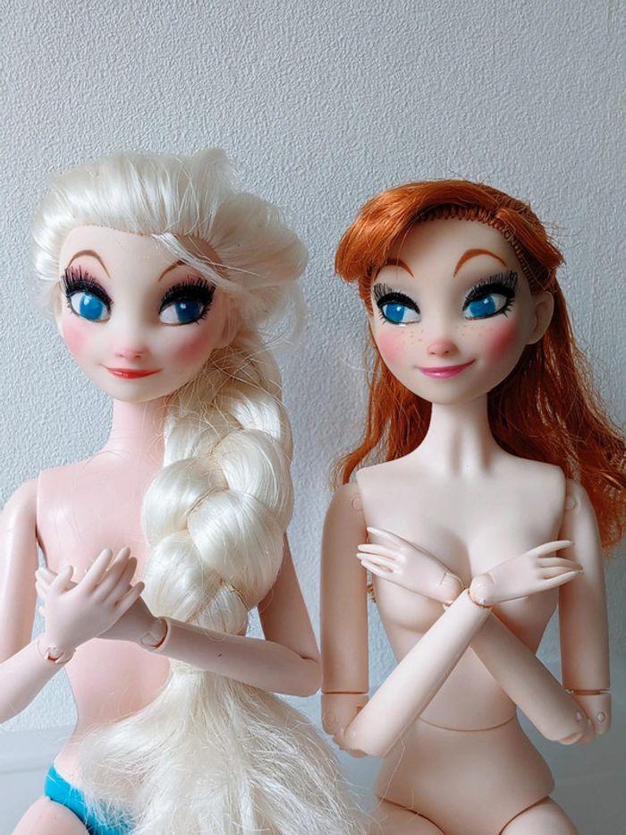 Poupées Disney reine des neiges Elsa et Anna Frozen ooak custom repaint - photo numéro 1