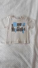 T-shirt manches courtes beige "je roule des mécaniques" Kimbaloo 6 mois