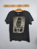 T-shirt Hibou Musique 90's Vintage Gris Foncé Taille L Homme