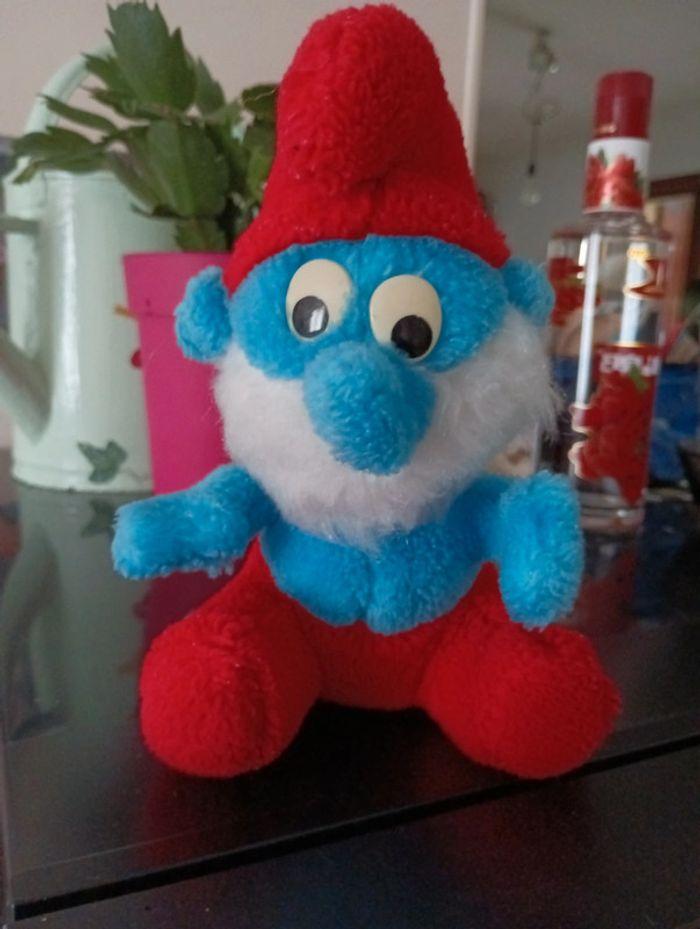 Peluche Grand Schtroumpf des années 80 - photo numéro 1