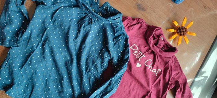 Lot de 2 tee-shirts sous-pulls fille 24mois - photo numéro 1