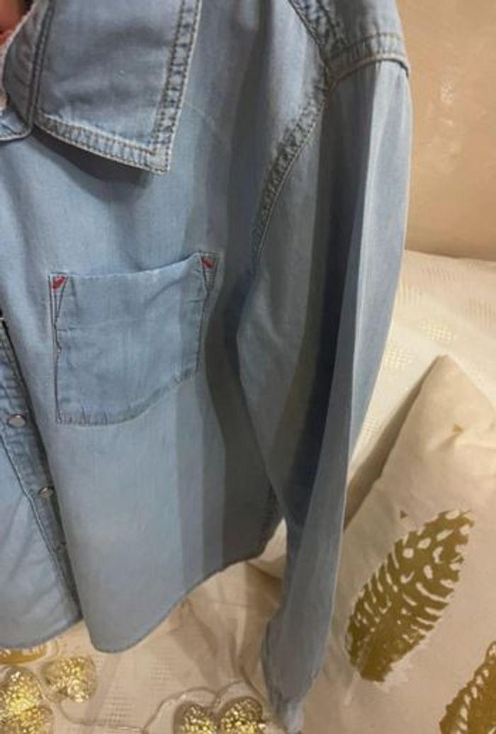 Chemise en jean légère manches longues TBE 12 ans - photo numéro 3