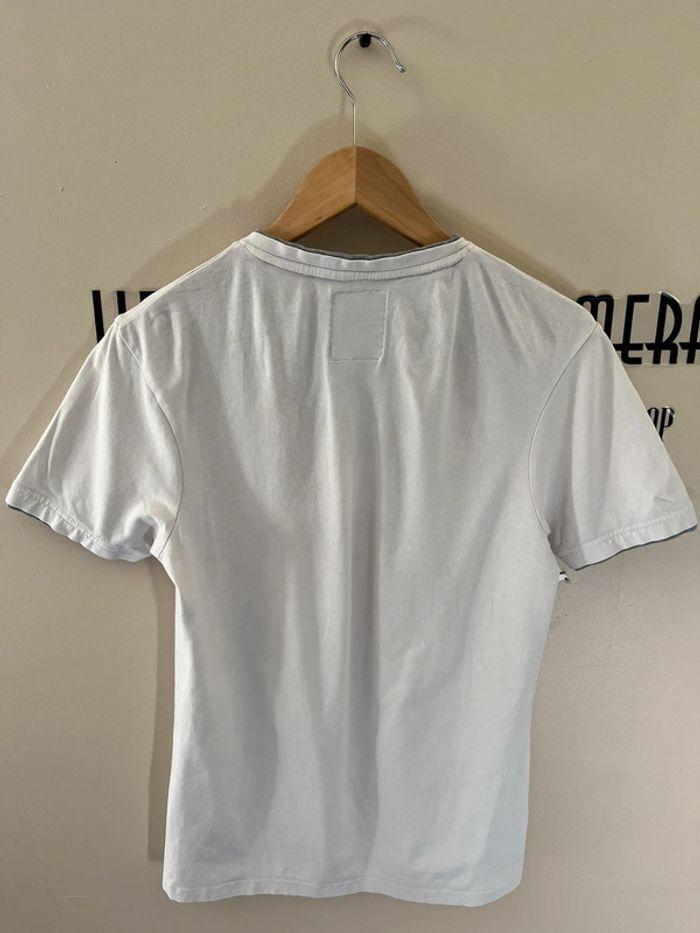 T-shirt coton blanc et gris double col V Harry Landers - photo numéro 7