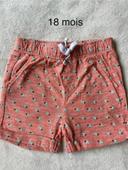 Short imprimé perroquets 18 mois garçon