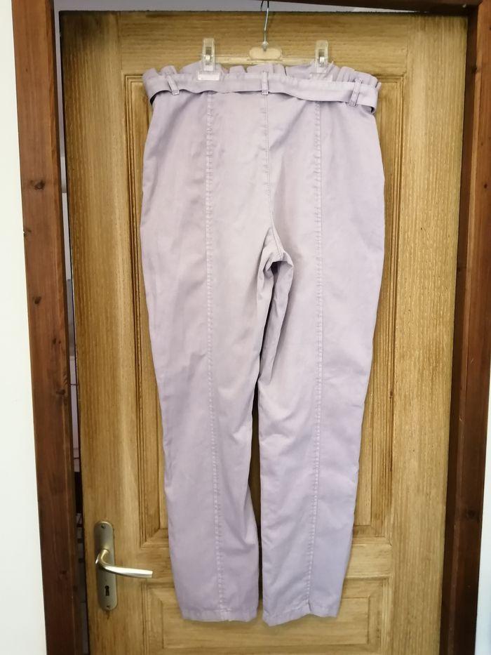 Pantalon paper bag mauve - photo numéro 3