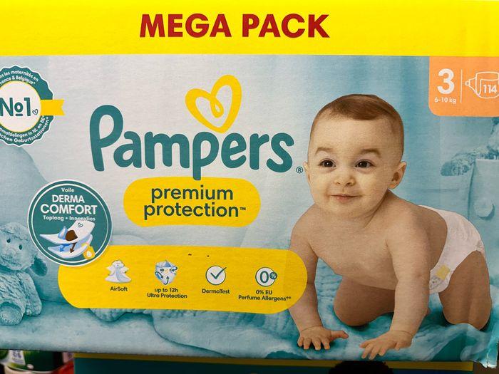 Pampers premium protection Mega pack taille 3 de 114 couches Code réduction CADEAU30 (30%).