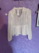 Blouse blanc-transparent