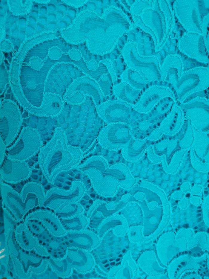 Top bleu turquoise strass et dentelle Eden Rose Taille 5 - XL - photo numéro 4