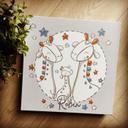 Tableau Famille Girafe 30x30