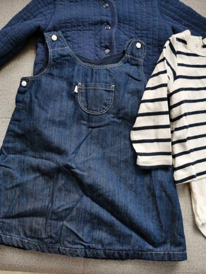 Ensemble Petit bateau fille 12 mois 1 an gilet body robe - photo numéro 6