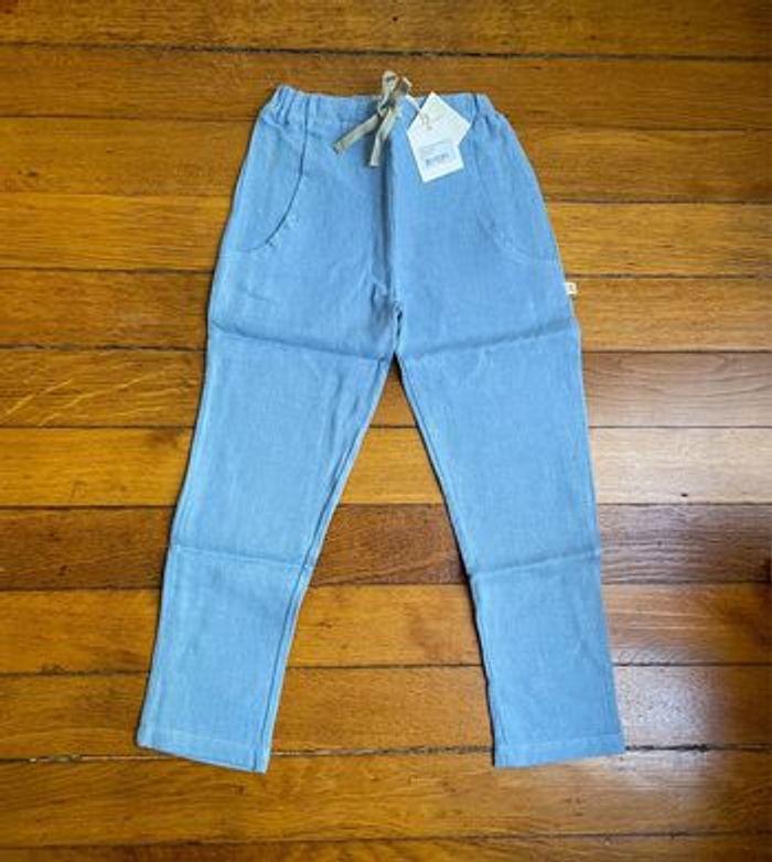 Pantalon Lin Bleu 6 ans Les Enfantines - photo numéro 1