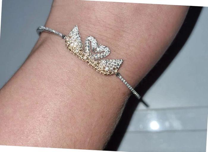 🌺 magnifique bracelet swarovski - deux cygnes - photo numéro 1